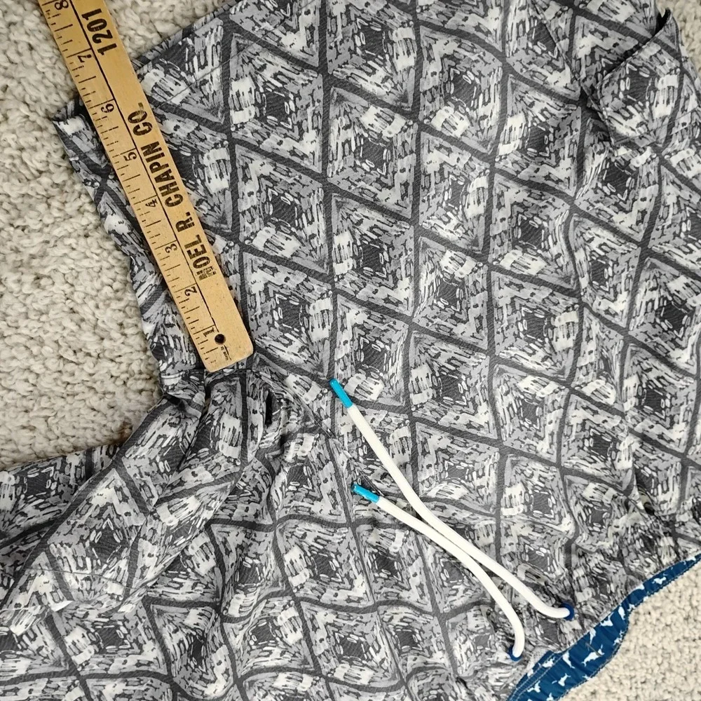 Tommy Bahama Swim Trunks Mens Extra Large Gray Pool Surf Beach Lined Geometric